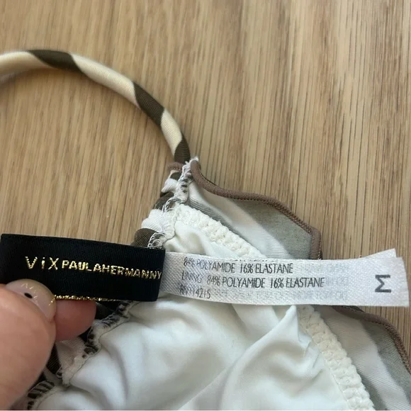 Vix Paula Hermanny Zebra Beaded Triangle Bikini Top M - Picture 5 of 5